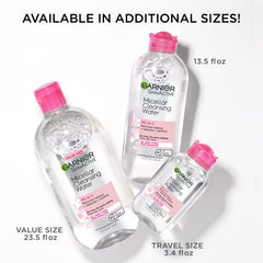 Garnier SkinActive Micellar Cleansing Water, All-in-1 Makeup Remover and Facial Cleanser, For All Skin Types, 3.4 fl oz