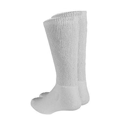 Truform Diabetic Socks for Men and Women, Medical Style Crew Length, Mid Calf Height, 3 Pairs, White, X-Large