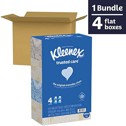 Kleenex Trusted Care Facial Tissues, 4 Flat Boxes - Zecoya