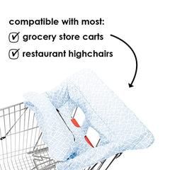 Diono Shop 'n Go Cart Liner, Shopping Cart Cover for Baby, Restaurant High Chair Cover for Baby, Infant, Toddler, Machine Washable, Blue