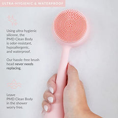 PMD Clean Body - Smart Body Cleansing Device with Silicone Brush & Three Interchangeable Attachments - Waterproof - SonicGlow Vibration - Cleanse, Exfoliate, & Massage Body