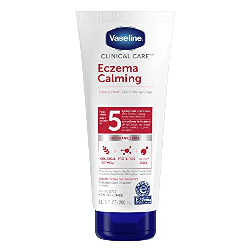 Vaseline Clinical Care Body Cream lotion for eczema prone skin Eczema Calming Therapy Cream with Colloidal Oatmeal Skin Protectant to provide instant relief for dry, itchy skin 200 ml