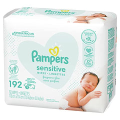 Pampers Baby Wipes, SENSITIVE, 3X Refill Packs, 192 Count