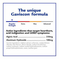 Gaviscon Liquid Regular Strength Antacid - 600 ml - Antacid Liquid for Day and Night Heartburn Relief, Acid Reflux and GERD Relief, Fruit Blend - Free of Aluminum, Lactose and Gluten