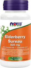 NOW Supplements Elderberry 10:1 Concentrate 500mg Capsules, 60 Count