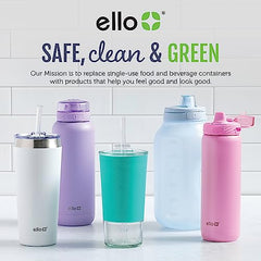 Ello Kids Plastic Reusable Color Changing Cups with Twist on Splash-Proof Lids and Straw, BPA Free, Dishwasher Safe, 12oz, Rainforest, 4 Pack