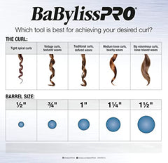 BaBylissPRO Nano Titanium Curling Wand, 1 inch barrel