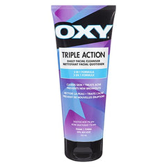 OXY Triple Action Daily Facial Acne Cleanser with Salicylic Acid, Combination Skin, Mild Acne, Frequent Recurring Breakouts, 162ml