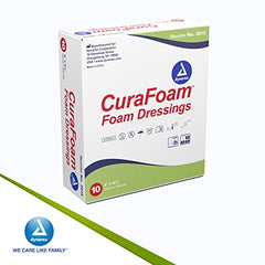 Dynarex Curafoam Foam Dressing, 4 X 4.25 Inch/10 Count