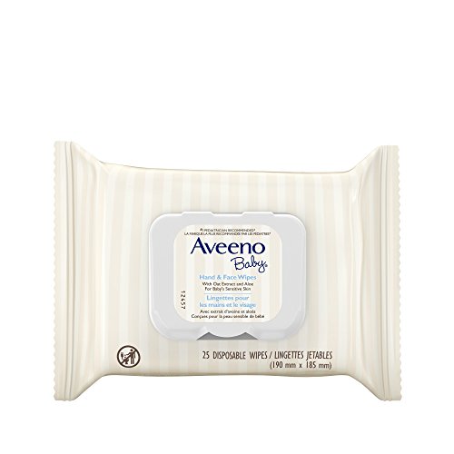 Aveeno Baby Baby Wipes for Sensitive Skin, Unscented Hand and Face, 25 Count