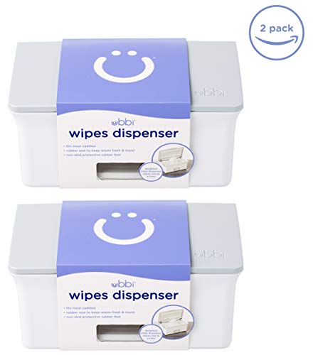 Ubbi Twin Pack Wipes Dispenser, White