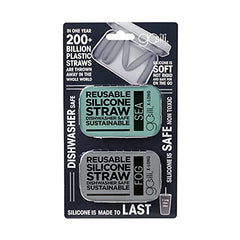 Evenflo GoSili X-Long Straw Tins, 2pk, Sea/Fog Multicolor