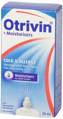 Otrivin Nasal Spray, Cold & Allergy Medication with Moisturizer, Nasal Decongestant, 30 mL