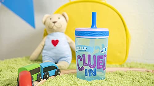 Zak Designs Blue's Clues Kelso Tumbler Set, Leak-Proof Screw-On Lid with Straw, BPA-Free, Made of Durable Plastic and Silicone, Perfect Bundle for Kids (15 oz, 2pc Set)