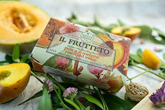 Nesti Dante Il Frutteto Italian Nourishing and Energizing Bar Soap, Peach and Melon, 250 Grams