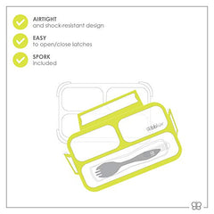 bblüv - Bentö - Small Sealed Lunchbox with Spork, Kids Leak-Proof, On-the-Go Meal, Snack Packing, BPA Free - For Kids (Lime)