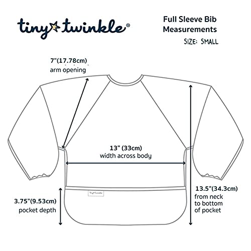 Tiny Twinkle Unisex Baby Full Sleeve 2 Pack - Grey, Indigo Feeding Bibs, Grey Indigo, 2-4 Years US