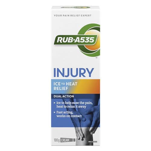 RUB A535 Injury Ice to Heat Relief Cream, Dual Action Therapy, 100 g