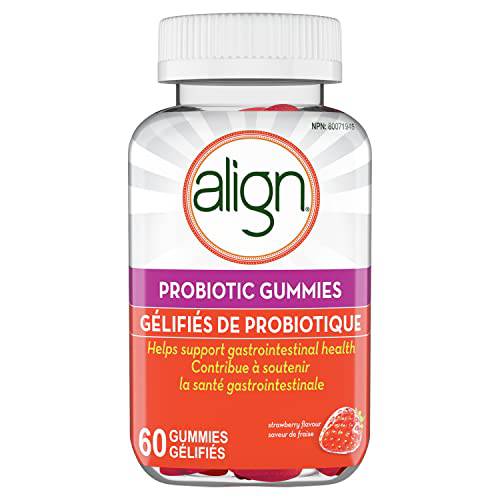 Align Probiotic Strawberry Flavour 60ct Gummy., #1 Recommended Probiotic Brand by Doctors‡