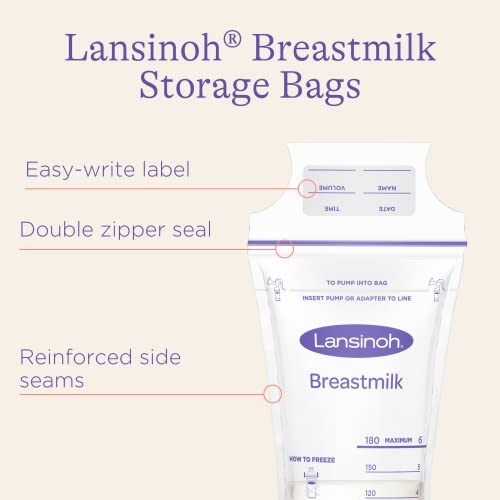 Lansinoh Breastmilk Storage Bags, Multicolor, 100 Count