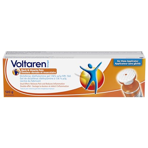 Voltaren Pain Relief Gel for Back, Joint & Muscle Pain, No Mess Cooling Applicator, Inflammation Relief, 120g 1.16% Diclofenac