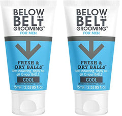 Below the Belt 2-Pack Ball Cream – Talc-Free Deodorant for Men’s Groin Area – Anti Chafing Soothing Gel Bundle (Peppermint Scented), Packaging may vary