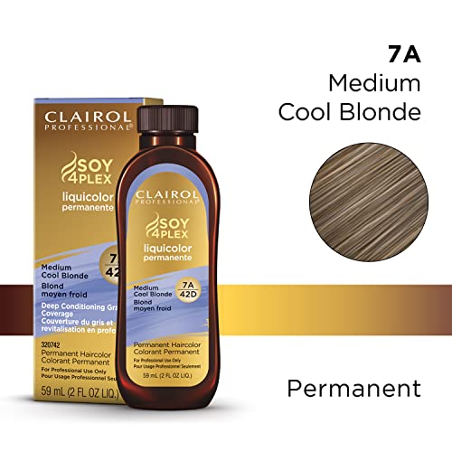 Clairol Professional Permanent Liquicolor, 7A Medium Cool Blonde, 2 Fl Oz