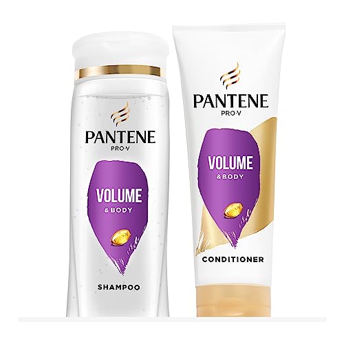 Pantene Shampoo and Conditioner Set for Fine Hair, Volume & Body, Safe for Color-Treated Hair (663 mL Total)