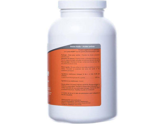 NOW Supplements L-Lysine Powder 100% Pure, 454g