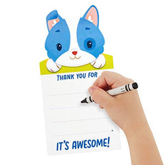 Hallmark Kids Fill in The Blank Thank You Cards Assortment, Dogs and Cats (24 Thank You Notes and 40 Stickers)