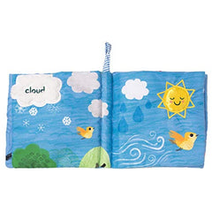 Manhattan Toy What's Outside Sky-Themed Soft Baby Activity Book with Squeaker