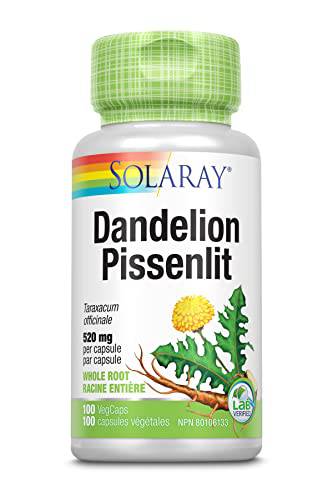 Solaray – Dandelion Root, 520mg | Liver Function, Kidneys, Digestion & Water Balance Support | Taraxacum Officinale, Whole Root | Dietary Supplement | Non-GMO, Vegan, Lab Verified | 180 VegCaps