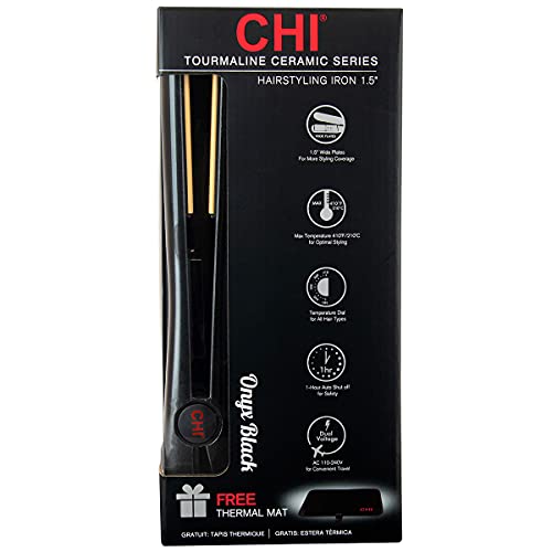 CHI Air Expert Classic Tourmaline Ceramic Hairstyling Iron, Onyx Black