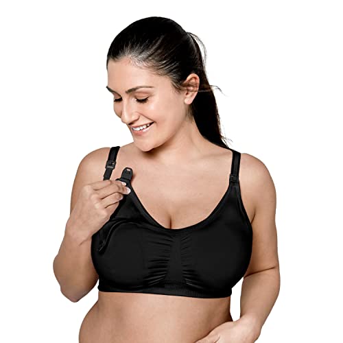 Medela 3 in 1 Nursing and Pumping Bra | Breathable, Lightweight for Ultimate Comfort When Feeding, Electric Pumping or in-Bra Pumping, Black, Small