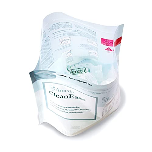 Ameda CleanEase Microwave Steam Sanitization Bags, 100ct, BPA Free, up to 20 Uses per Bag