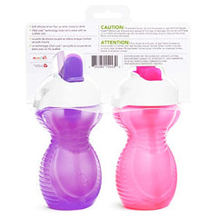 Munchkin Click Lock Bite Proof Sippy Cup, 9 Ounce, 2pk, Blue/Purple