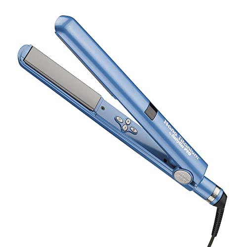 BaBylissPRO Nano Titanium and Ceramic I-Style Dual Voltage,1 inch Flat Iron, Blue