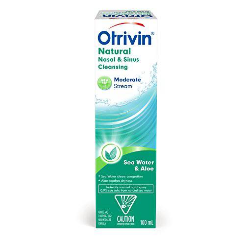 Otrivin Moderate Stream Saline Nasal Decongestant Spray Sea Water & Aloe 100ml