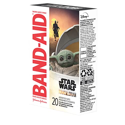 Band-Aid Brand Adhesive Bandages; Star Wars The Mandalorian - Self Adhesive Wound Care Skin Dressing - Assorted Sizes 20 Count