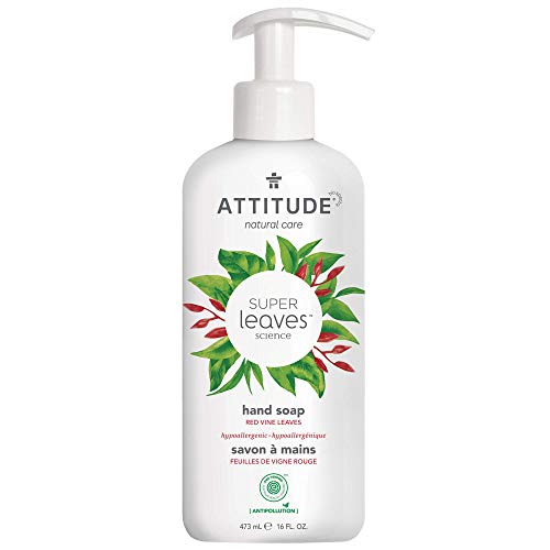 ATTITUDE Hand Soap, EWG Verified, Plant and Mineral-Based Ingredients, Vegan and Cruelty-free Beauty and Personal Care Products, Vine Leaves and Pomegranate, 473 mL