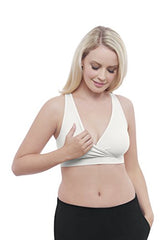 Medela, Nursing Bra for Sleep and Breastfeeding, Crisscross Front, Racerback Bra, Oeko-Tex Certified, White, Small