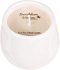 Dandelion Wishes 77114 Plain, I Always Wished for A Friend Like You White Ceramic Soy Serenity Scented Candle