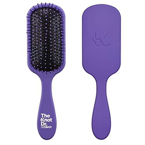 The Knot Dr. for Conair Hair Brush, Wet and Dry Detangler, Removes Knots and Tangles, For All Hair Types, Purple