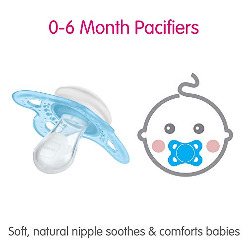 MAM Animal Design Collection Pacifier for Babies (Pack of 2 Pacifiers, 1 Clip), MAM Soother with a Soft Silicone Nipple, Baby Essentials, Boy, 0-6 Months, Designs May Vary