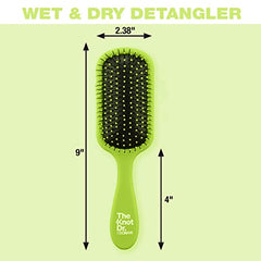 The Knot Dr. for Conair Hair Brush, Wet and Dry Detangler Hair Brush, Removes Knots and Tangles, For All Hair Types, Green