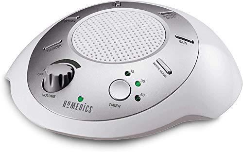 HoMedics SS-2000G/F-AMZ Sound Spa Relaxation Machine with 6 Nature Sounds, Silver