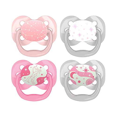 Dr. Brown's Advantage Pacifiers, Stage 1, Pink, 4 Pack, Pink