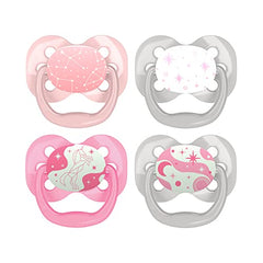 Dr. Brown's Advantage Pacifiers, Stage 1, Pink, 4 Pack, Pink