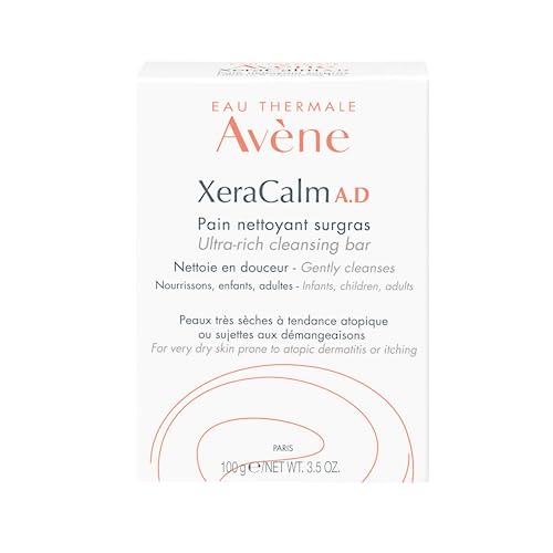 Eau Thermale Avene Xeracalm A.D Ultra-Rich Cleansing Bar for Atopic Dermatitis-Prone Skin, Eczema-Prone Skin, Fragrance-Free, 100 g