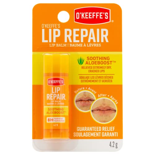 O'Keeffe's Lip Repair 8 Hour Hydration, Soothing Aloeboost, Citrus Infused, Lip Balm for Dry Cracked Lips, Stick, 0.15 oz / 4.2 g, (Pack of 1), K1900002